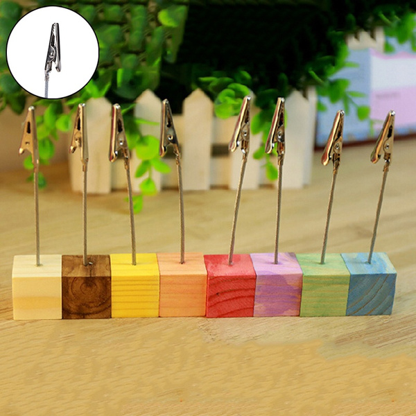 Wire Memo Paper Note Recipe Photo Wedding Table Card Number Clip Holder@+ 