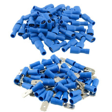 100pcs Blue Insulated Spade Electrical Crimp Wire Cable Connector Terminal Kit