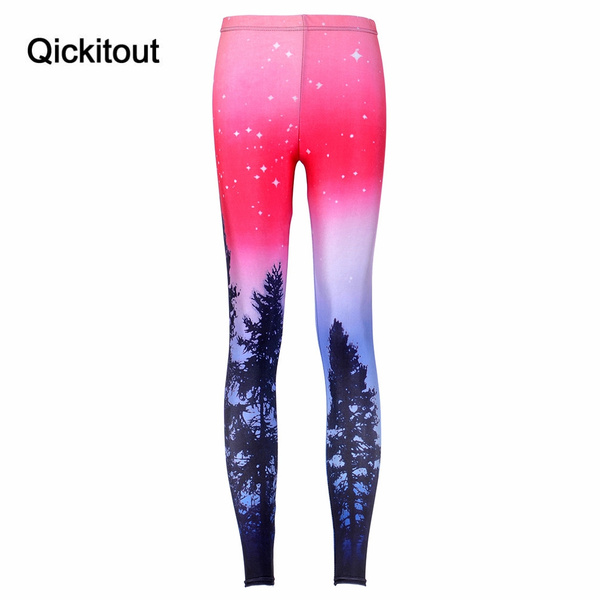 Drop ship S-XL Hot Women Aurora Skye Neon Purple Leggings MIlk Leggings  Galaxy leggings Plus Size girl Leggings