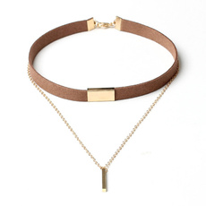 New Black Velvet Choker Necklace Gold Chain Bar Chokers Chocker Necklace For Women