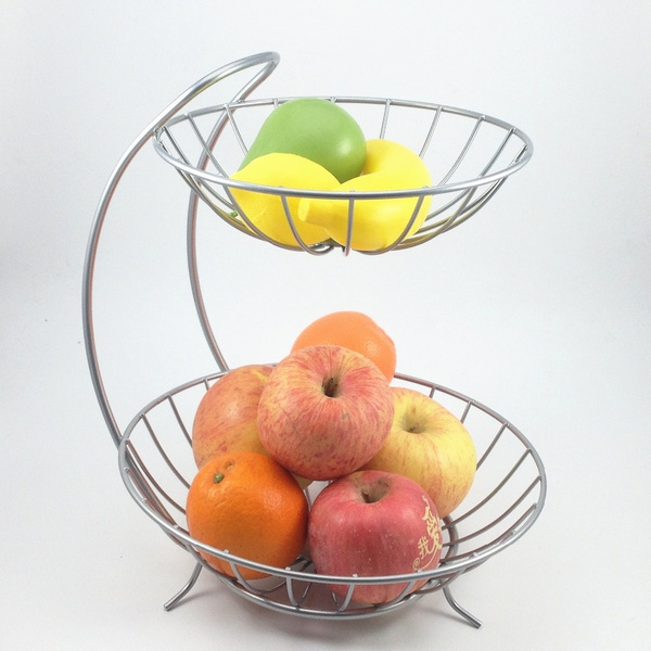 Storage Fold Fruit Bowl Basket Household Kitchen Accessories Rotate Strainer Fashion Plate Tray Stainless Steel Fruit Dish