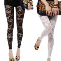 lace stretch pants