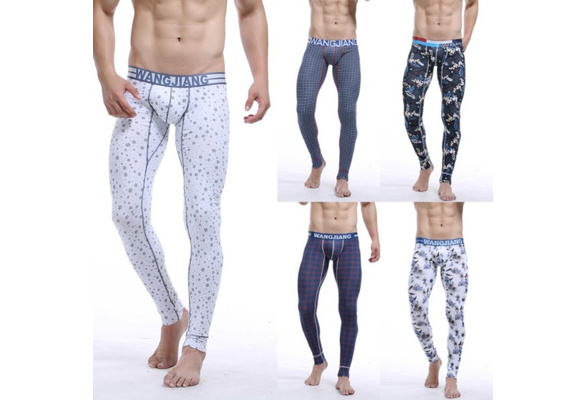 Men's Soft Tight Cotton Thermal Underwear Long Johns Leggings Pants S-XL