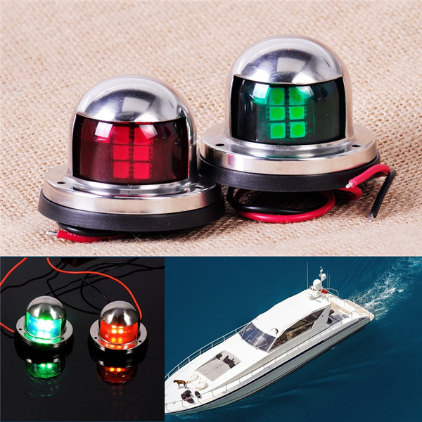 Boat navigation lights, Pair Stainless Steel 12V LED Bow Navigation ...