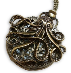 Brass, Pocket, necklaceoctopusseamonster, Jewelry