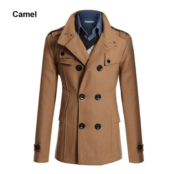 Mens casual best sale wool coat