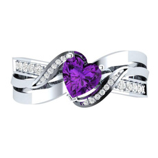 Sterling, Corazón, DIAMOND, wedding ring