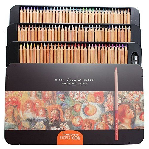 100-Color Professional Anime Oil Based Colored Pencils Set for Adult  Coloring Book, Drawing Painting