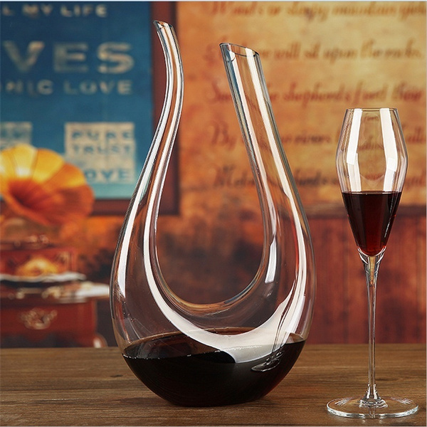 Fashion Luxurious Crystal Glass U-shaped Horn Wine Decanter Wine Pourer Wine  Container