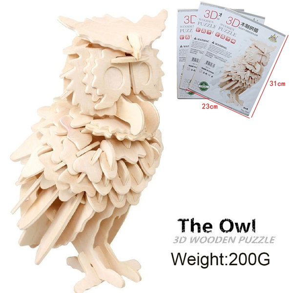 Owl 3D Wooden Puzzle Toys Sea Lion Wood Puzzles 3D Animal Puzzles Wood ...