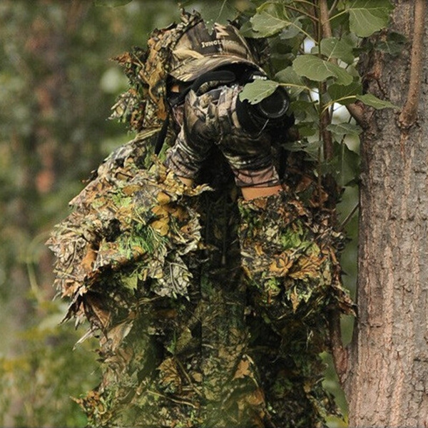 4 pièce militaire armée sniper chasse traque airsoft ghillie suit set woodland 
