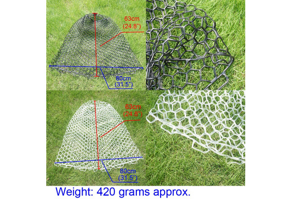 Depth 24.8 Rubber Fly Fishing Net Replacement For Fish Landing Net,Soft  Rubber Mesh Net Large Size