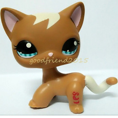 Raro Littlest Pet Shop Marrom Cabelo Curto Gato Swirl kitty Toy LPS # 1170 TN