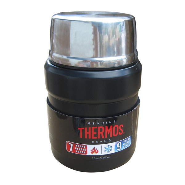  THERMOS Stainless Steel Food Jar, 16 Ounce, Black