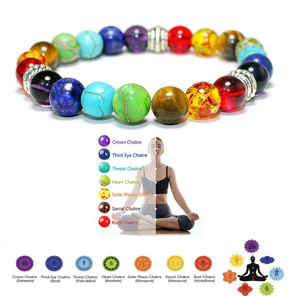 Amazon.com: Chakra Bracelets for Women Reiki Healing Crystals Yoga Beads  Stretch Bracelet Handmade Natural Gemstones Braided Rope Elastic String  Cuff Beads Bangle Anxiety Relief Meditation Spiritual Gift: Clothing, Shoes  & Jewelry