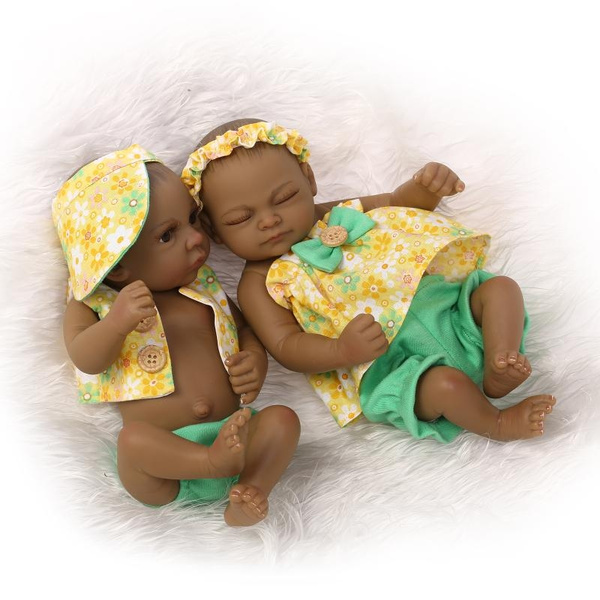 reborn baby twins boy and girl black