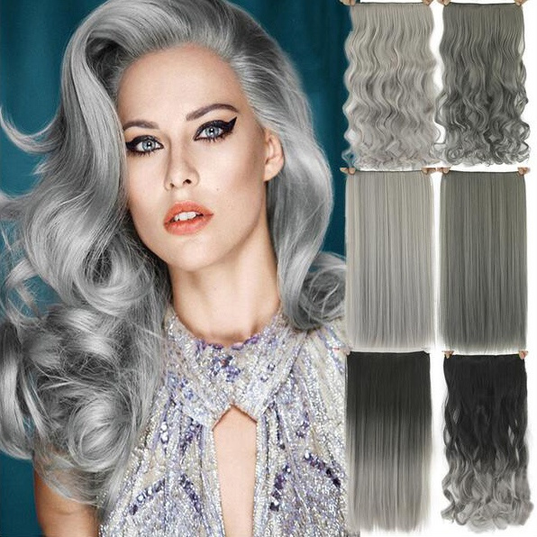 Hair extensions clearance grey