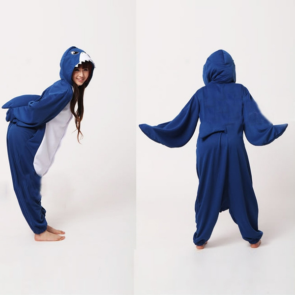 Adult Shark Pajamas Kigurumi Cosplay Costume Animal Onesie Sleepwear