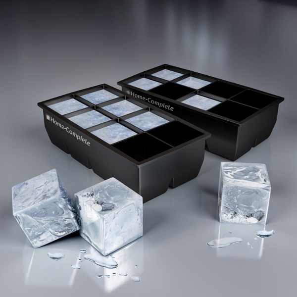 Best Ice Cube Trays - Large Silicone Pack - 8 Giant 2 Inch Ice