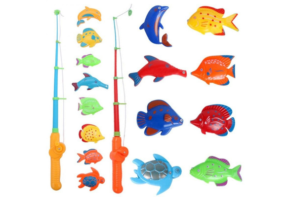 6/8Pcs Sets Children Magnetic Fishing Game Set Plastic Fish
