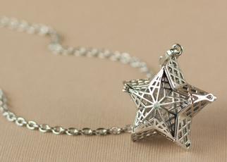 Chain Necklace, Star, aromatherapynecklace, Jewelry for Men