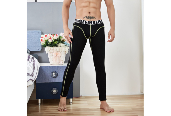 Men's Sexy Thicken Thermal Underwear Leggings Long Johns Add Wool Warm  Pants