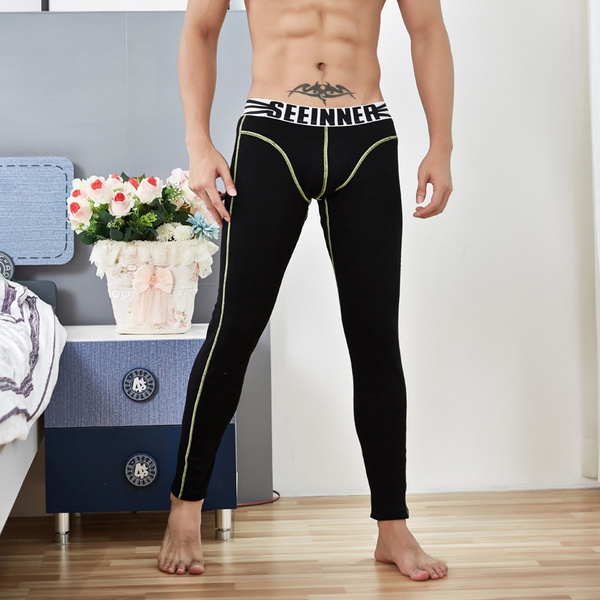 Men's Sexy Thicken Thermal Underwear Leggings Long Johns Add Wool