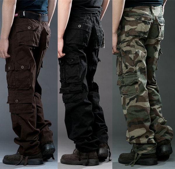 Luxury Men's Multi Pocket Military Jeans Casual Training Plus Size ...