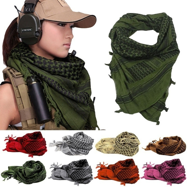 HshDUti Desert Shemagh Scarf - Stylish Versatile Fashion Scarf for Men &  Women - Plaid Military Shemagh Tactical/Desert Keffiyeh Scarf Wrap Army  Green : : Fashion