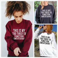 Fashion, letter print, Long Sleeve, Tops