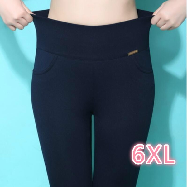 Plus Size Leggings Women High Waist Elastic Fitness Pants Xl 2xl 3xl 4xl