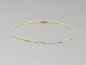 Delicate Gold Bracelet Dainty Chain Bracelet  Thin Gold Chain  Layering Bracelet