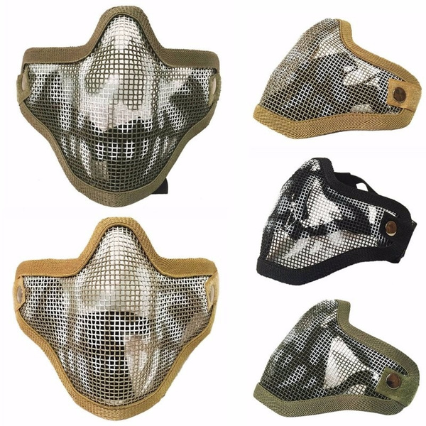 Newest Tactical Ghost Mesh Airsoft Mask Paintball Half Face Protection