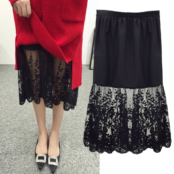 BEAUTELICATE Half Slip Underskirt for Women 100% Cotton Petticoat with Lace Embroidery Ivory 55CM 70CM 80CM 85CM S M L XL 