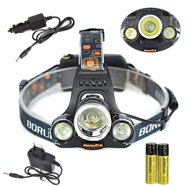 2X XPE Mit USB Ladekabel LED Stirnlampe Kopflampe 18650 Akku 90000LM 3x CREE-T6 