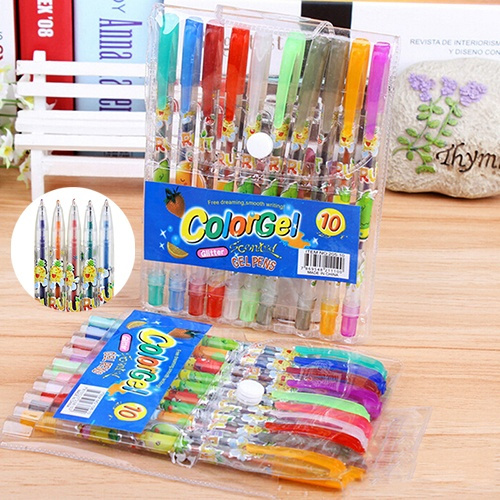 Glitter Gel Pens Assorted Colours - 6 Pcs
