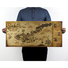 Pirate Nest Map Vintage Kraft Paper Movie Poster Home Decoration Painting Core Mural Wallpaper Picture 72.5x35.5cm
