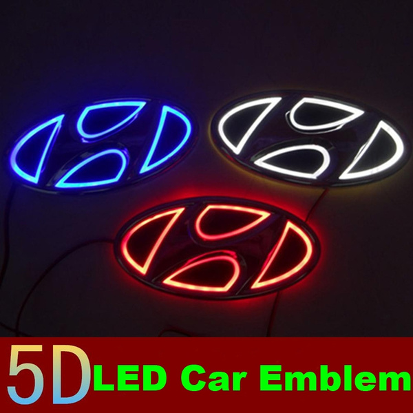 5D Car Front Logo LED Light Badge Lamp Emblem Sticker Car Decoration