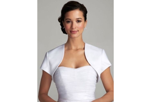 White satin outlet bolero wedding jacket