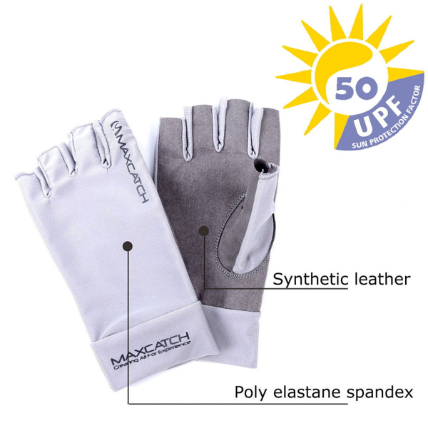 Half Finger L/XL Maxcatch Anti-UV Gloves Fly Fishing UV Protection Gloves UPF50 