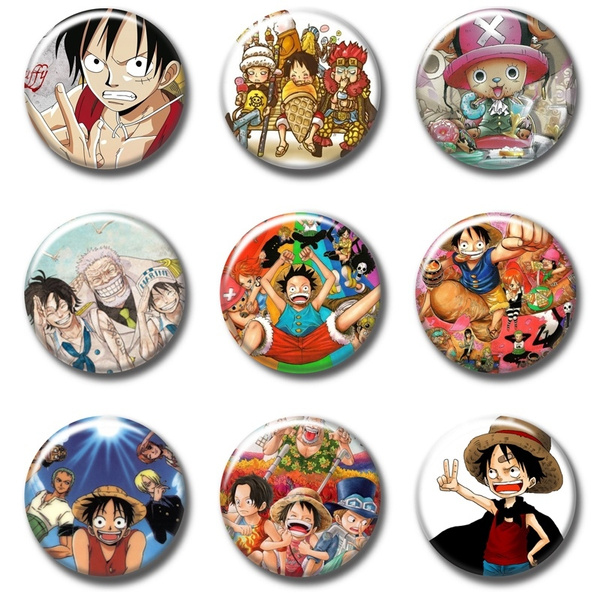 58MM One Piece Cosplay Anime Badge Button Pin Brooch Badges backpacks  accessory cosplay Small Xmas Toy Brooch Button NA280