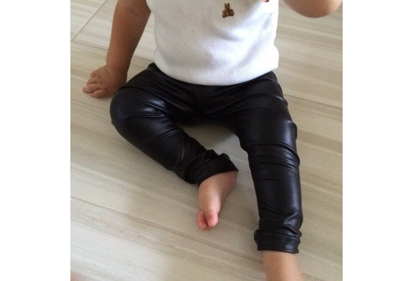 faux leather baby leggings