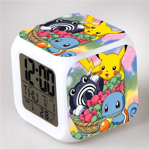 Cheap alarm clocks pokemon clock Cartoon clock pokemon pikachu Eevee Alarm Clock Colorful Color