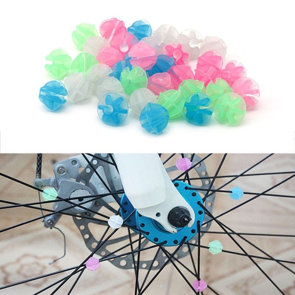 36pcs Bicycle Spokes Bike Wheel Spokes Bicycle Luminous Colorful Beads Clip  Bike Decoration Accessoire Bicycle Decoration