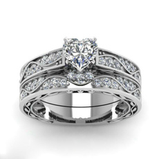 White Gold, Heart, DIAMOND, wedding ring