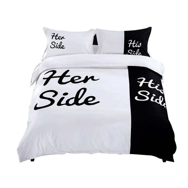 White Duvet Quilt Cover Bedding, Black And White King Size Bed In A Bag