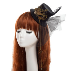 Steampunk Gears Wings Clock Butterfly Hat Hair Clip