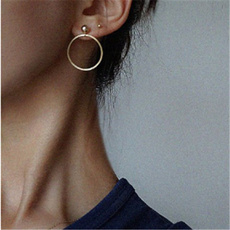 Europe and The United States Jewelry Minimalist Series Daikin Beads Geometric Ring Earrings
