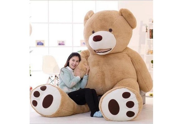 Plush Toy Shell 200cm Super Huge Dark Brown Bear With Zipper 79" Only Cover 