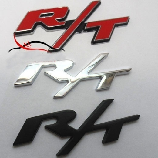 Black 1x R/T RT Side Fender Trunk Hatch Emblem Badge Sticker Compatible for Dodge Challenger Charger Ram Avenge 